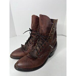 Golden Retriver Brown Leather Soft Toe Kiltie Boots Women’s Size 8M